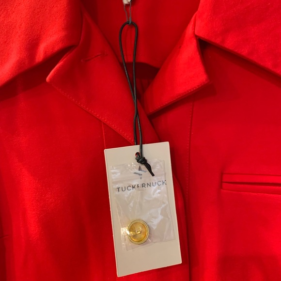 NWT Tuckernuck Red Knit Jojo Blazer Jacket with Gold Trim S - Picture 8 of 10